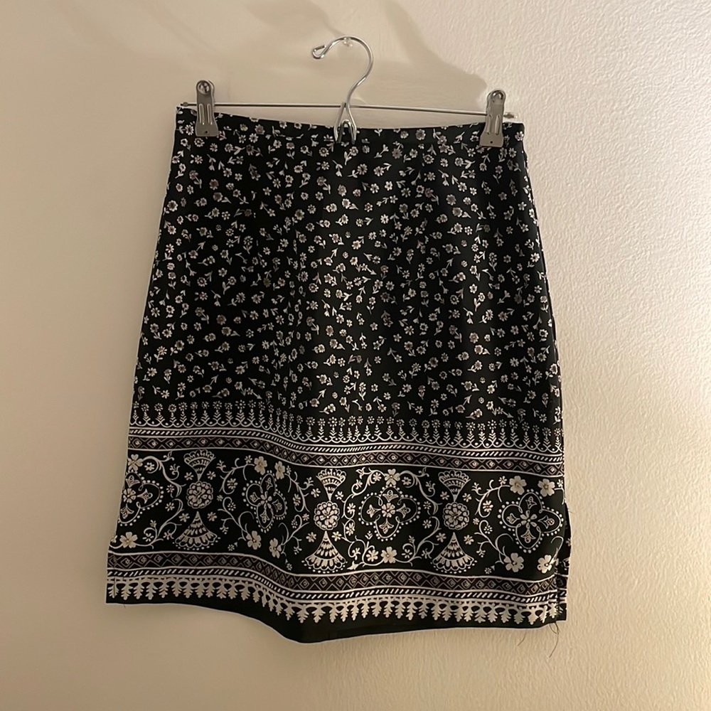 Black floral skirt